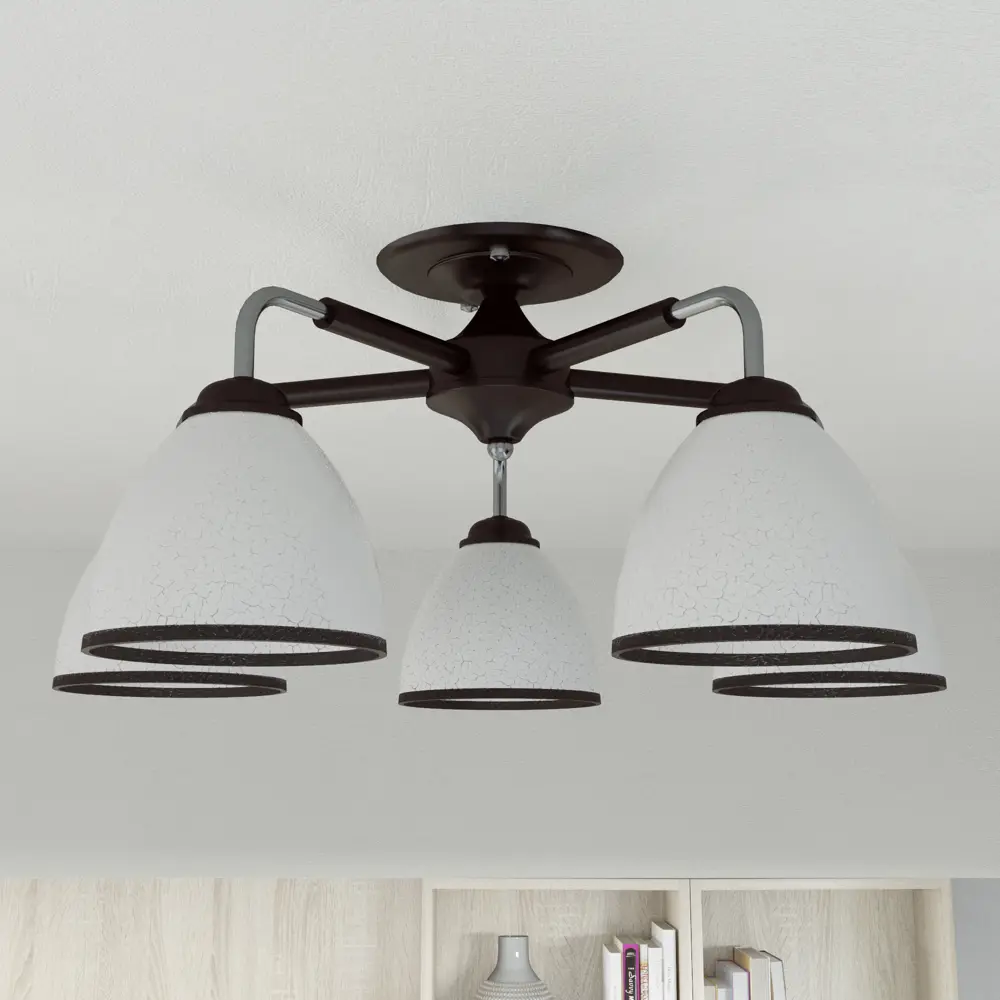 Люстра потолочная KREAFORTA Zeya 5 ламп цвет белый STLM-2194023 - Вид №2