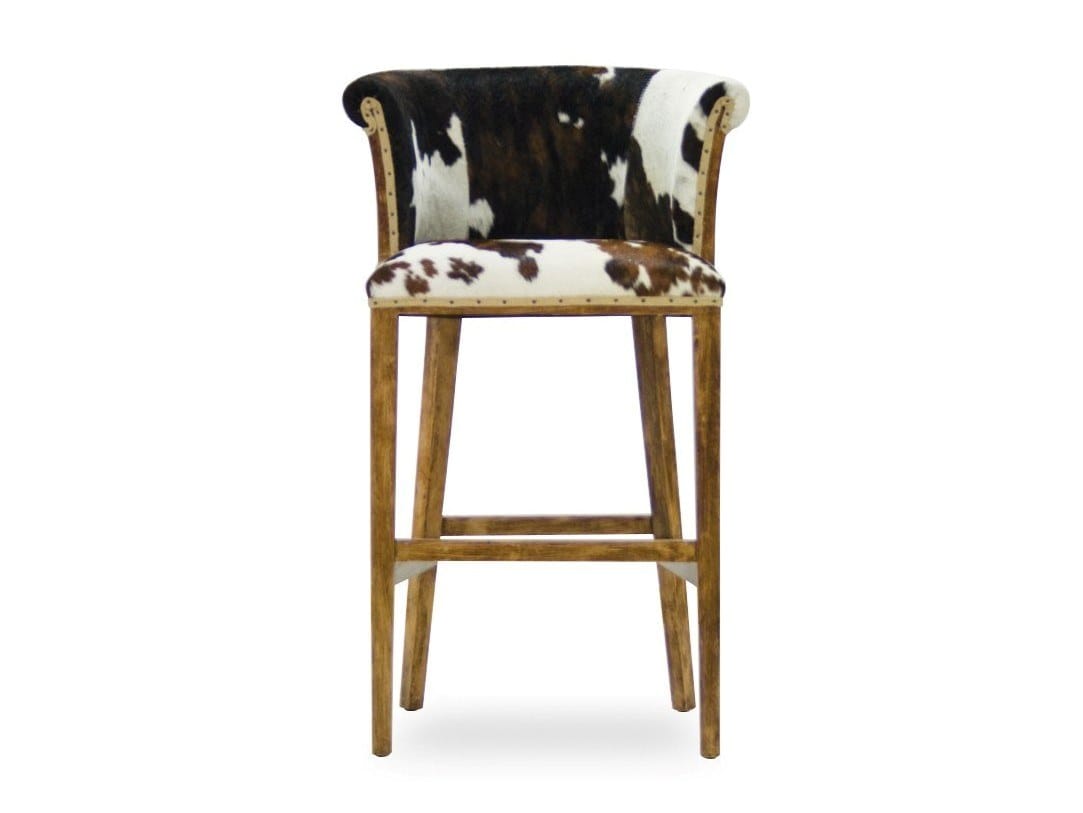 Высокий стул из коровьей кожи с подставкой для ног со спинкой CREARTE COLLECTIONS Casino Essence ARCH-00009134