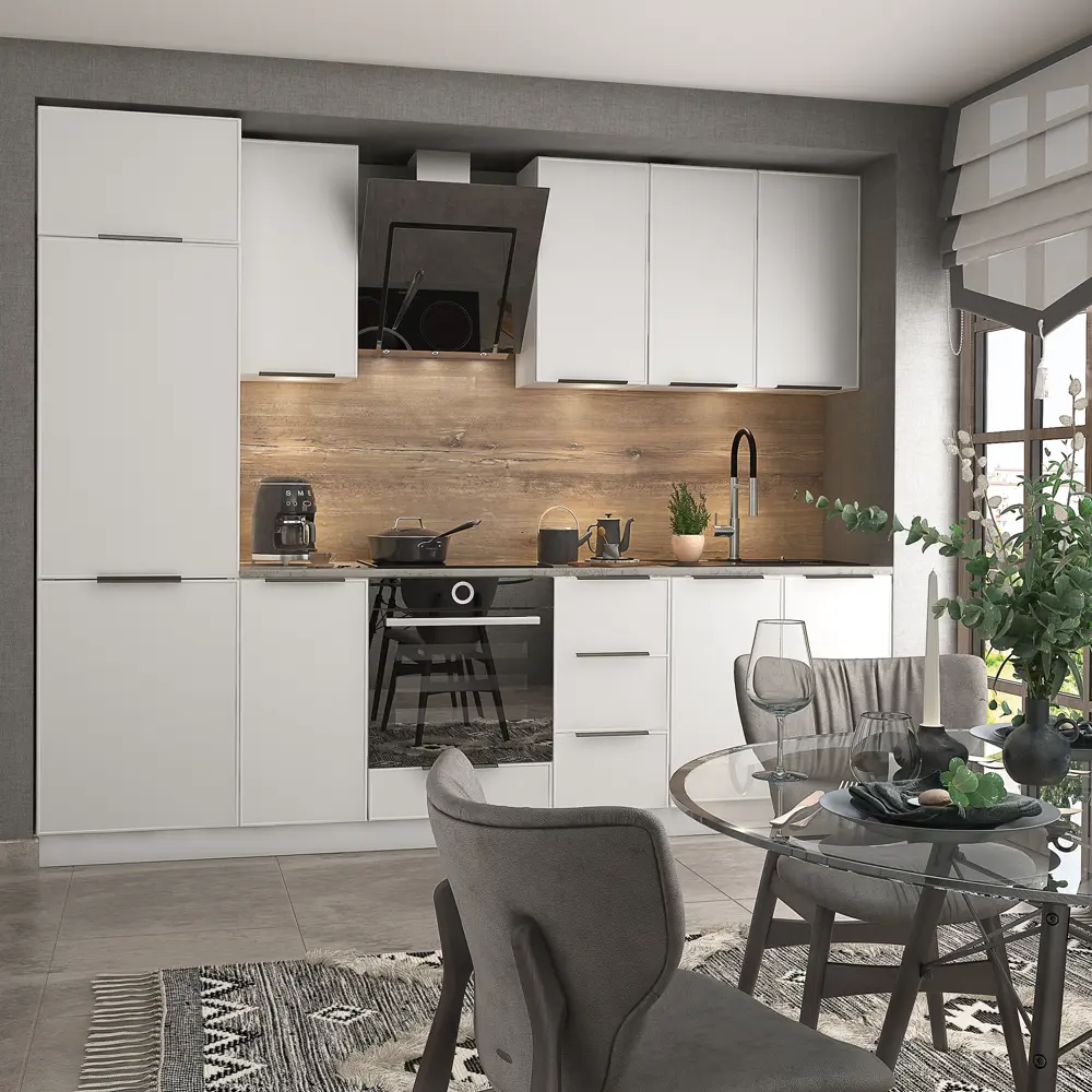 Фальшпанель Delinia ID Инта для кухни: белый матовый МДФ с филенкой 89340172 STLM-0873071 - Вид №3