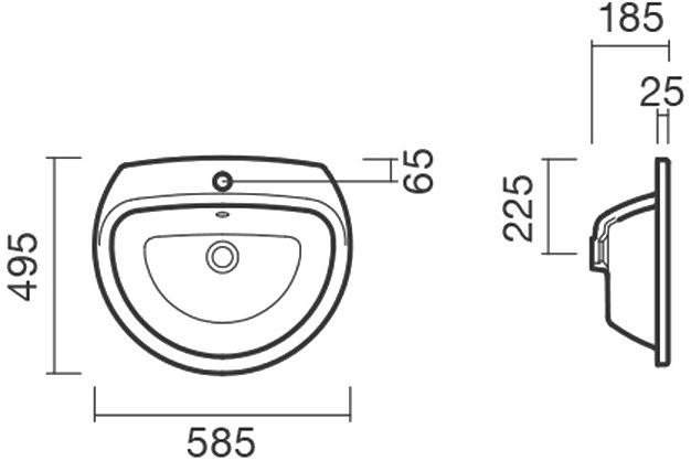 Раковина встраиваемая Sanitana KAPA / POP ART  S10078016400000  - Вид №1