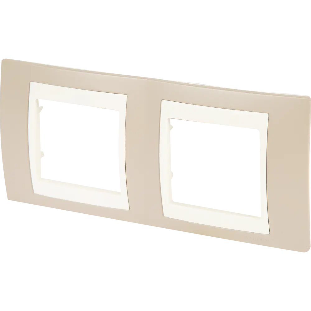 Рамка для розеток и выключателей Systeme Electric Unica 2 поста, цвет коричневый/бежевый STLM-2130879 - Вид №1