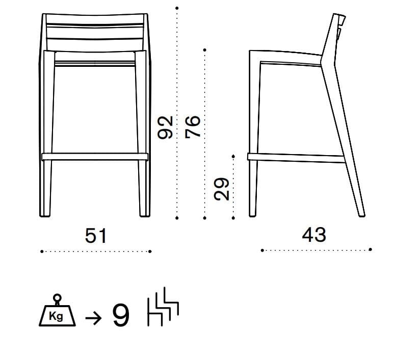 Стул из тикового дерева Ethimo Рибо ARCH-00032058 - Вид №8