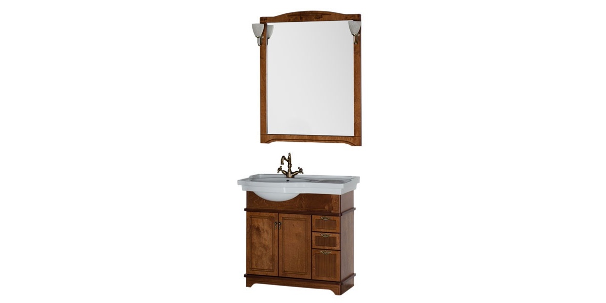 Комплект мебели Aquanet Луис 90 L темный орех 00169421 - Вид №2