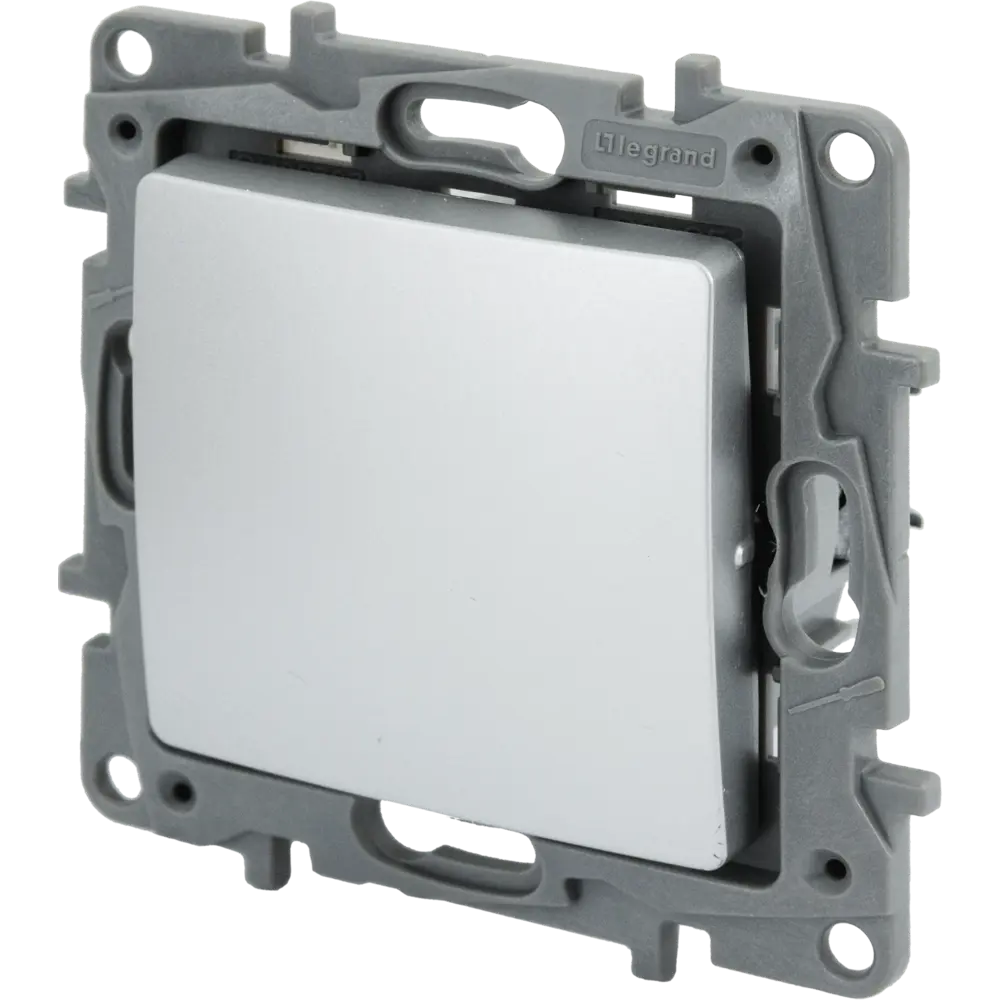 Legrand Etika: Проходной выключатель с 1 клавишей в алюминиевом исполнении 82496546 STLM-0028720