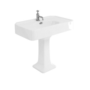 Burlington Arcade Раковина 900 мм Arcade с переливом и пьедесталом с хромированным переливом и пьедесталом ARC900 1TH ARC1 A68 CHR