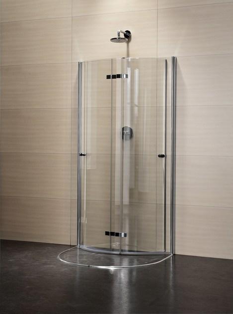 Duka Полукруглая душевая кабина из хрусталя с распашной дверцей Vertica - con soli profili verticali Gfpmr - Вид №2