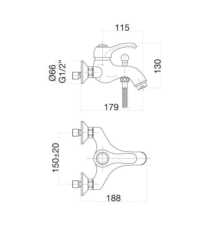 47OO5101 Смеситель для ванны , золото Fiore JAFAR  - Вид №2