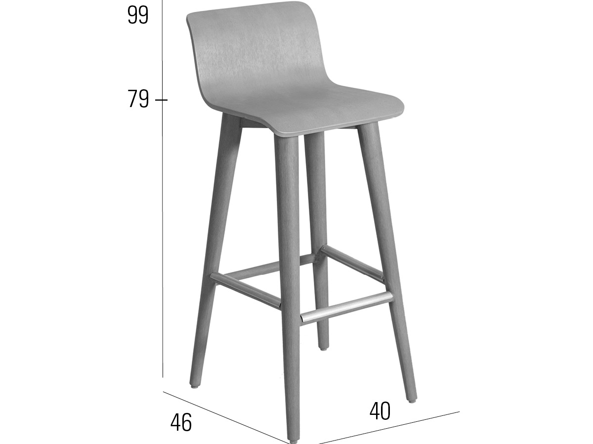 72.00.0525 Культовый старый серый барный стул Mbm  - Вид №1