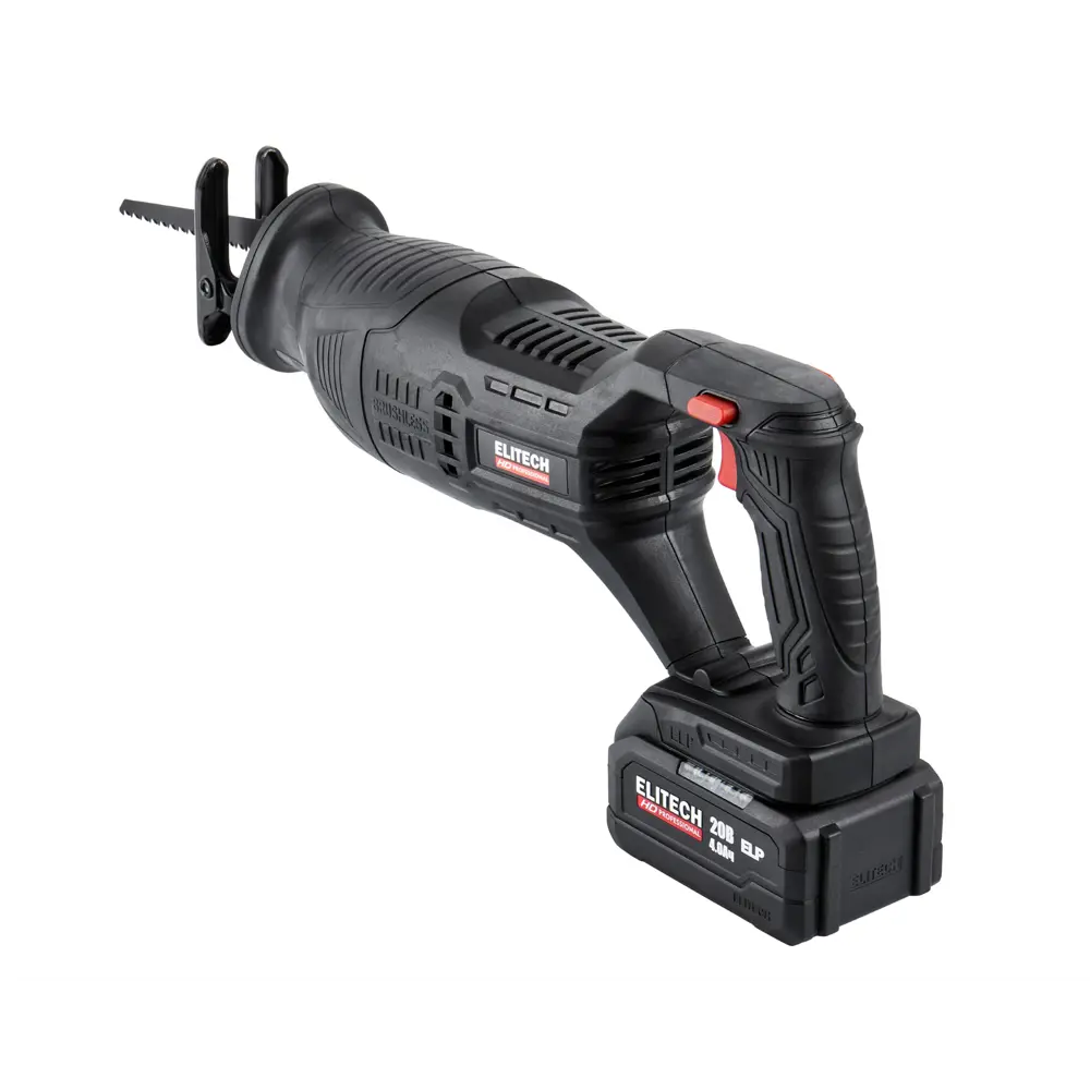 Пила сабельная аккумуляторная Elitech HD SSC 2028BL, 20 В Li-Ion 4 Ач STLM-2056145 - Вид №4