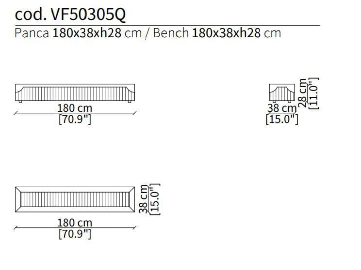Скамейка из ткани Vittoria Frigerio Capua ARCH-00028568 - Вид №6