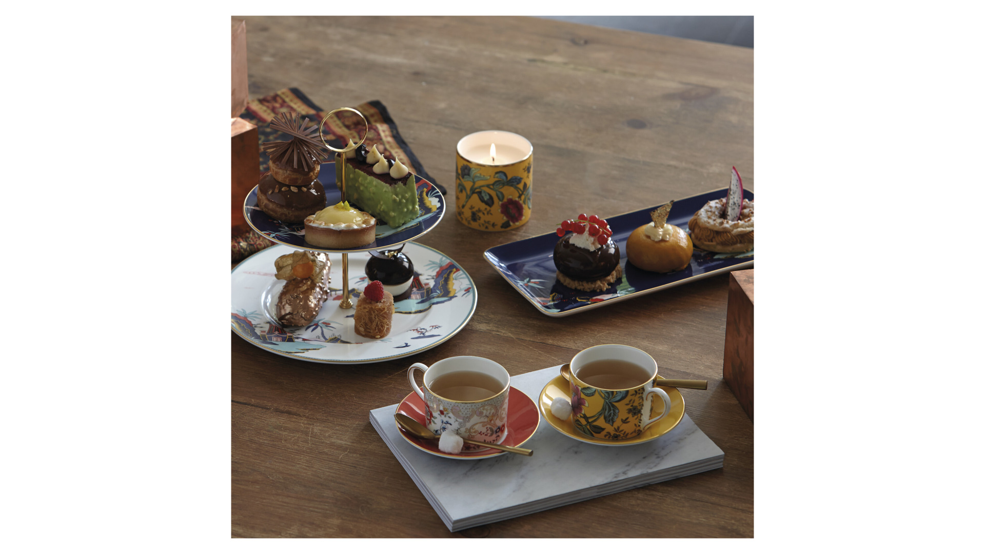 10671663 Wedgwood Чашка чайная с блюдцем Wedgwood Вандерласт Цветы 150мл Фарфор костяной  - Вид №2