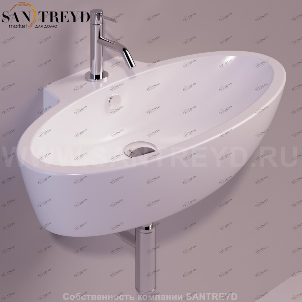 LFT34BIANCO Подвесная раковина настенная овальная Simas LFT Spazio белая