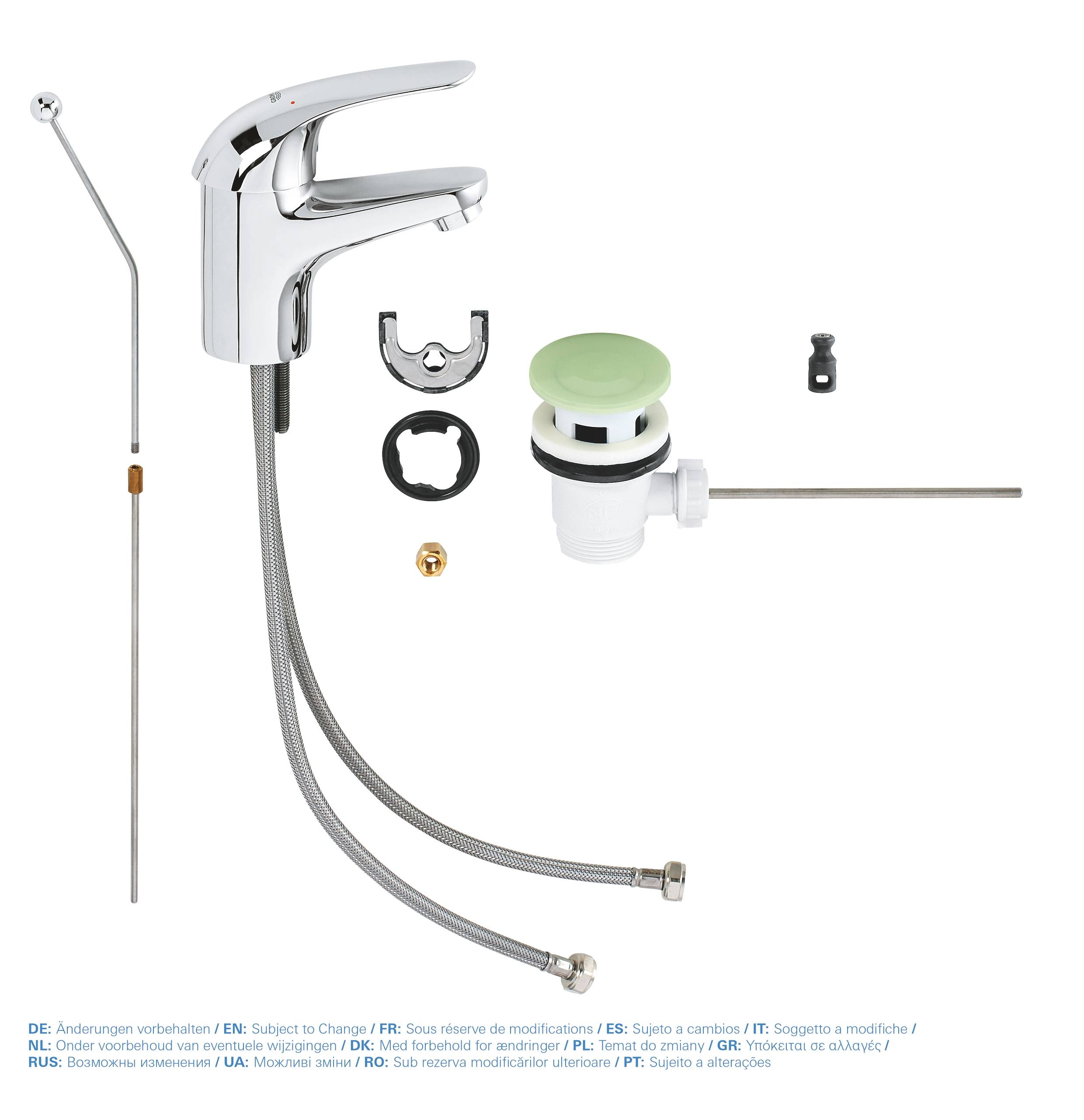 Смеситель для раковины GROHE Start Eco с донным клапаном (23264000) - Вид №2