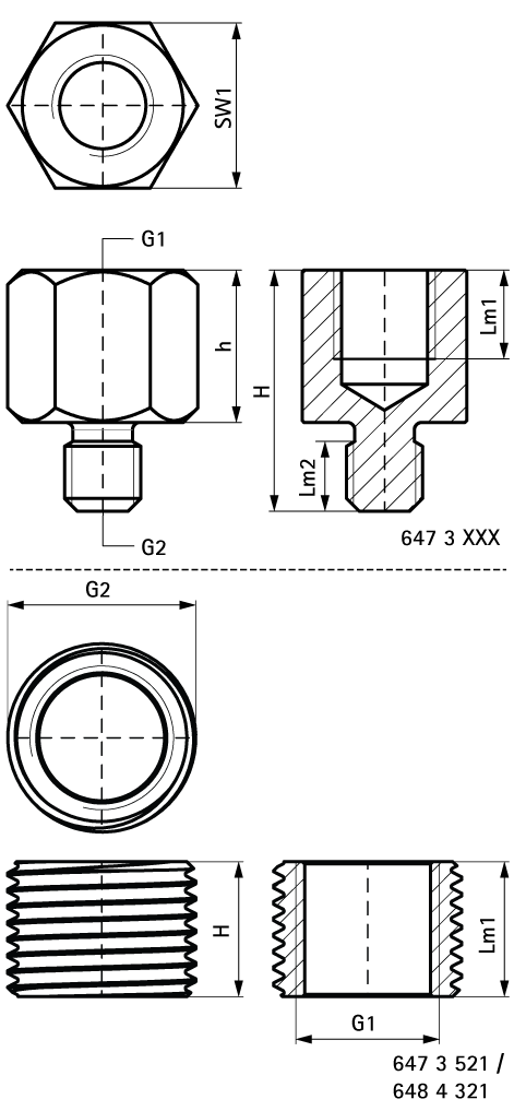 6473316 Монтажный элемент BIS Переходники создание резьбового соединения WALRAVEN  - Вид №1