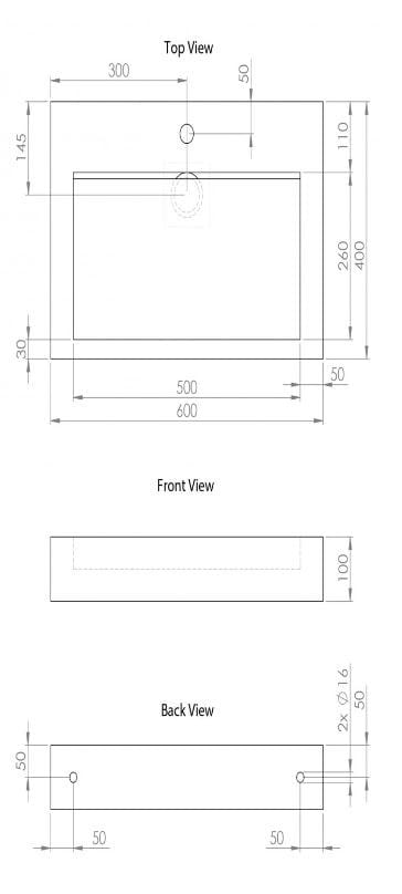 Прямоугольный подвесной умывальник из смолы LUSSO AURA ARCH-00101582 - Вид №18