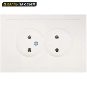 Розетка двойная встраиваемая Lezard Zima без заземлением цвет слоновая кость
