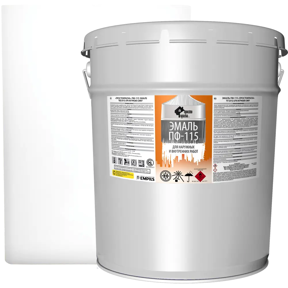 Эмаль ПРОСТОКРАСКА ПФ-115 для наружных и внутренних работ 82125620 STLM-0019776