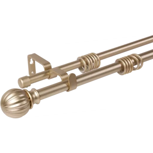 Карниз двухрядный раздвижной Inspire Шар 160-300 см цвет матовая сталь 81976797 STLM-2088088