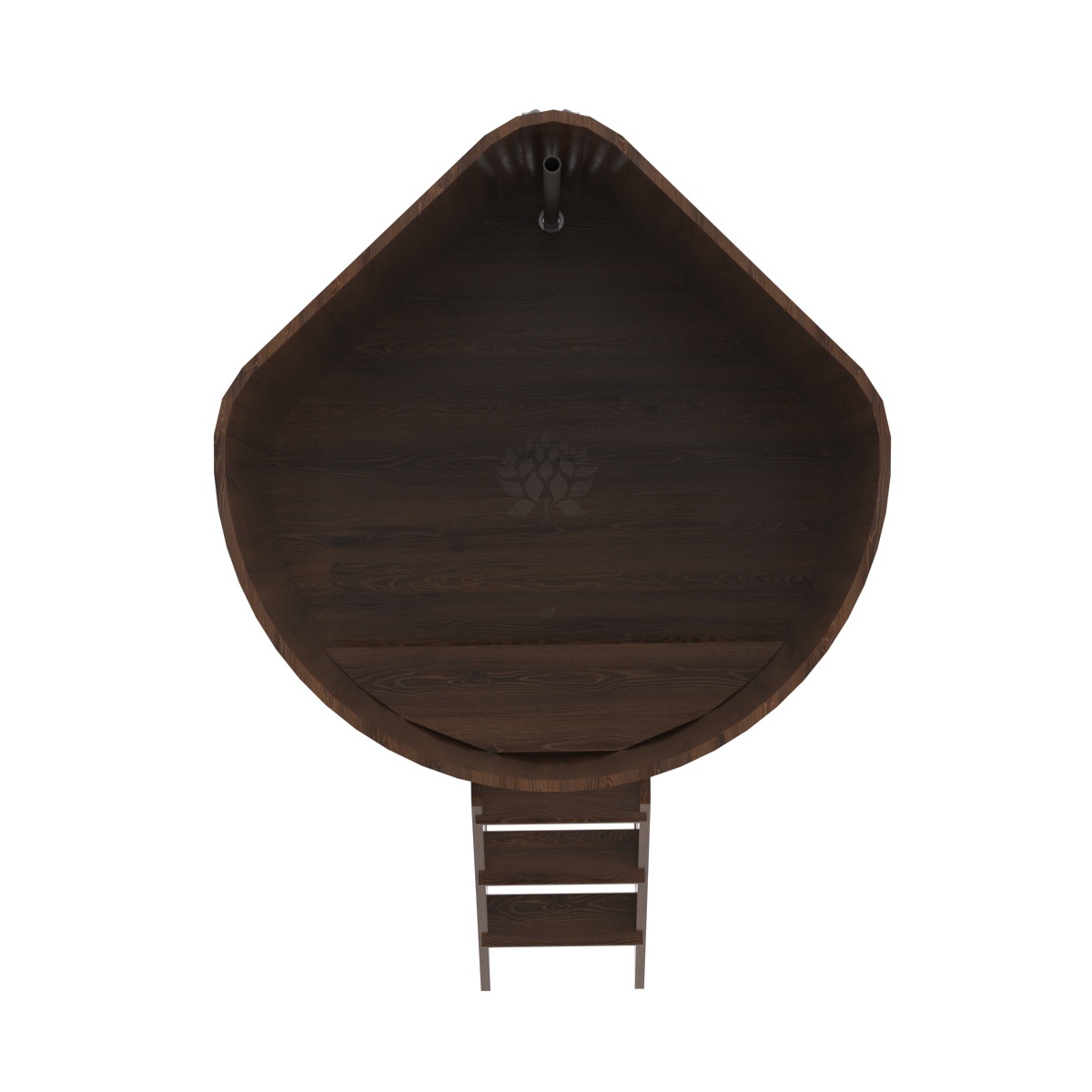 1369 Купель угловая из дуба 1,37х1,37х1,4 морёная Alyarus  - Вид №4