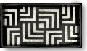 10593252 L’Objet Поднос прямоугольный "Лабиринт" 31х17х3см (перламутр) Ракушки