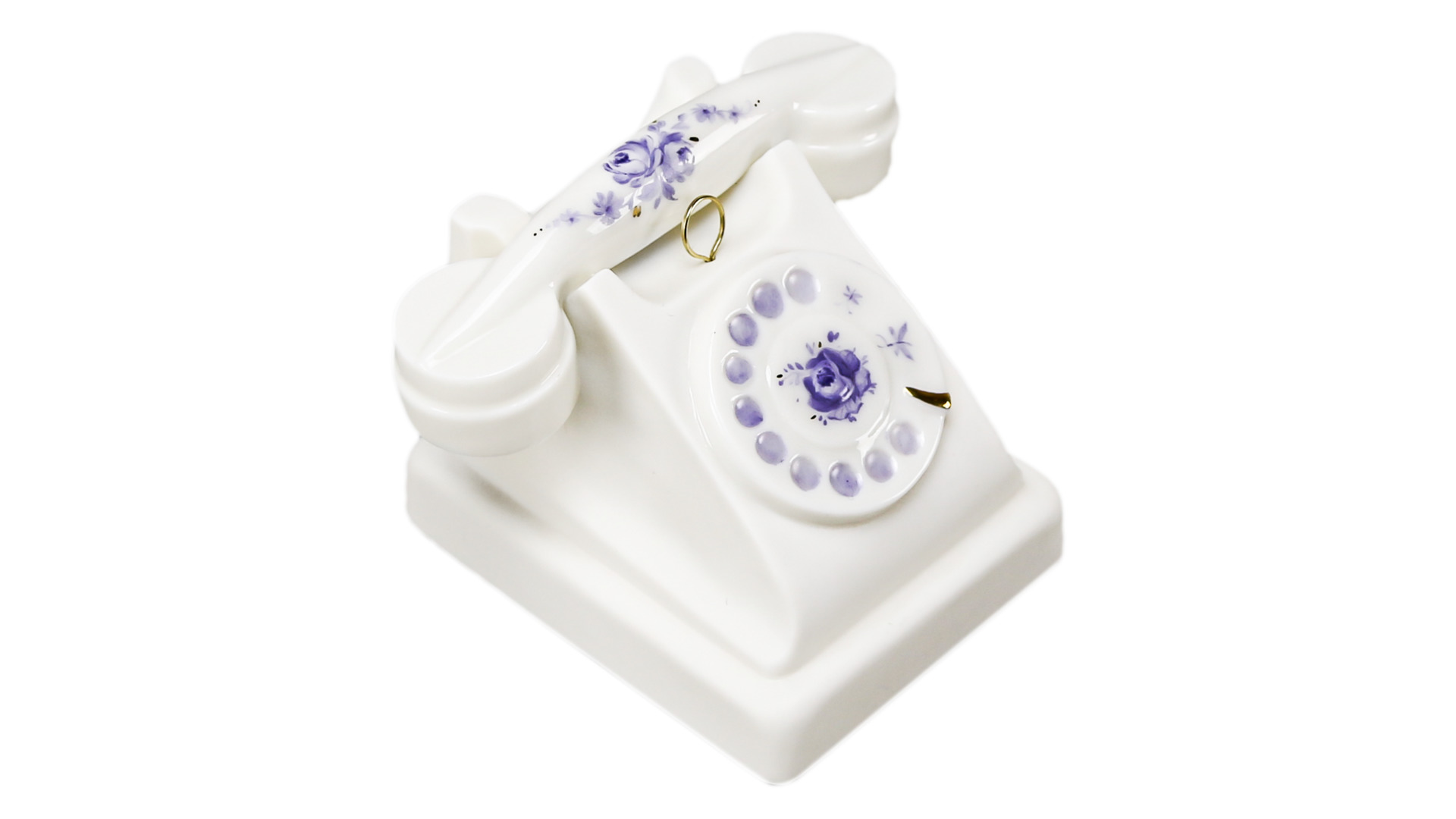 10651381 RUPOR manufactory Украшение ТЕЛЕФОН синие розы Фарфор  - Вид №1