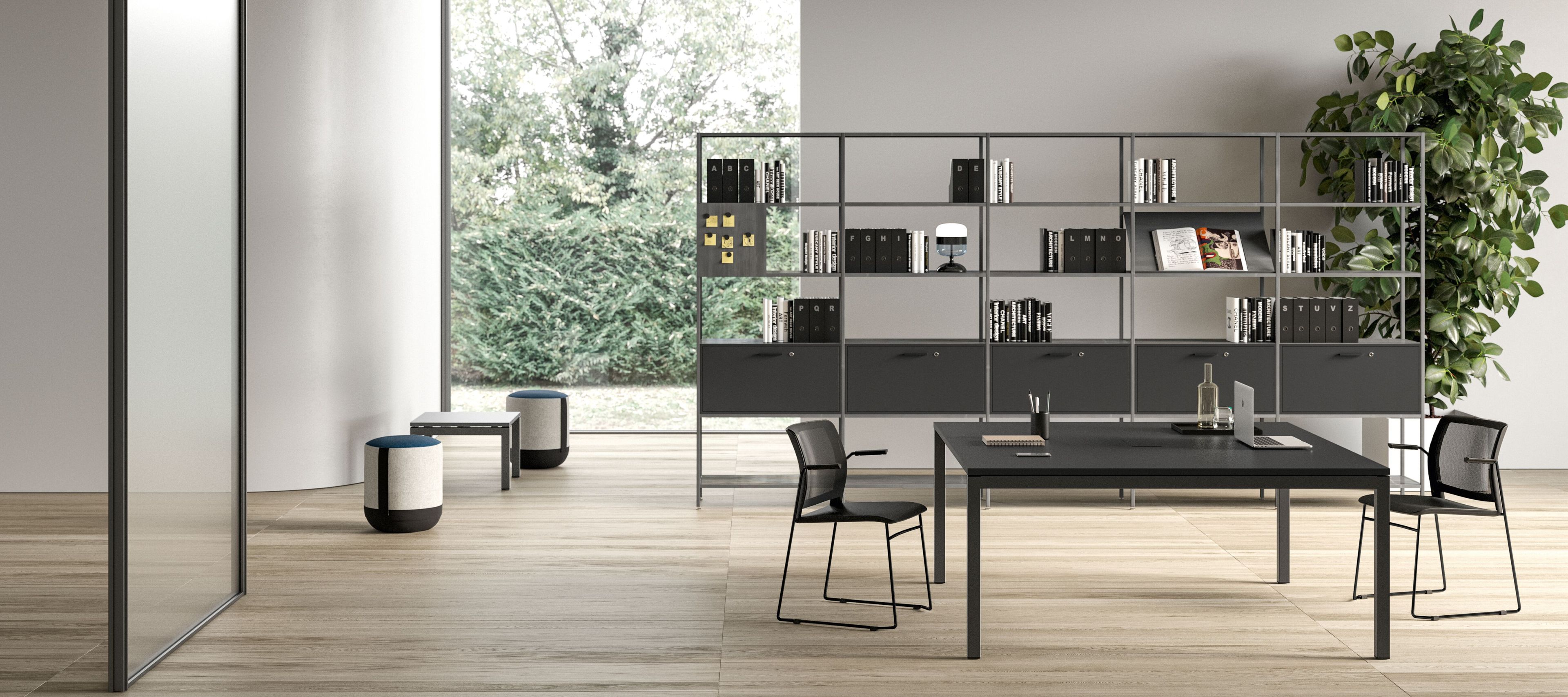 Деревянный квадратный стол для встреч Bralco ворота ARCH-00031357 - Вид №1