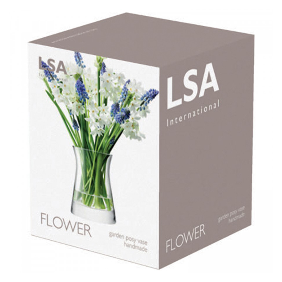 Ваза стеклянная прозрачная для низкого букета Flower 13 см LSA INTERNATIONAL - 253345 Прозрачный  - Вид №5