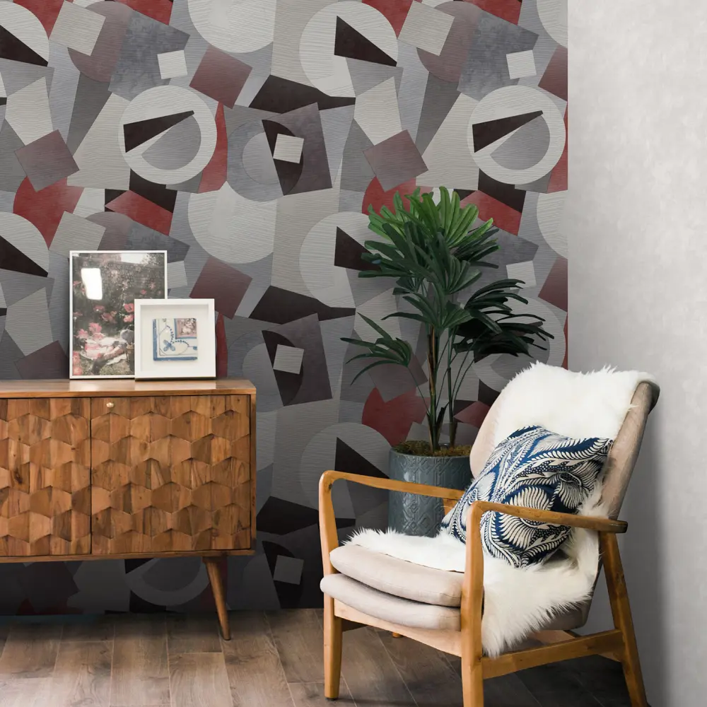 Обои флизелиновые Deco-Deco Forma красные 1.06 м DD6011-07 Santreyd STLM-2044807 - Вид №3