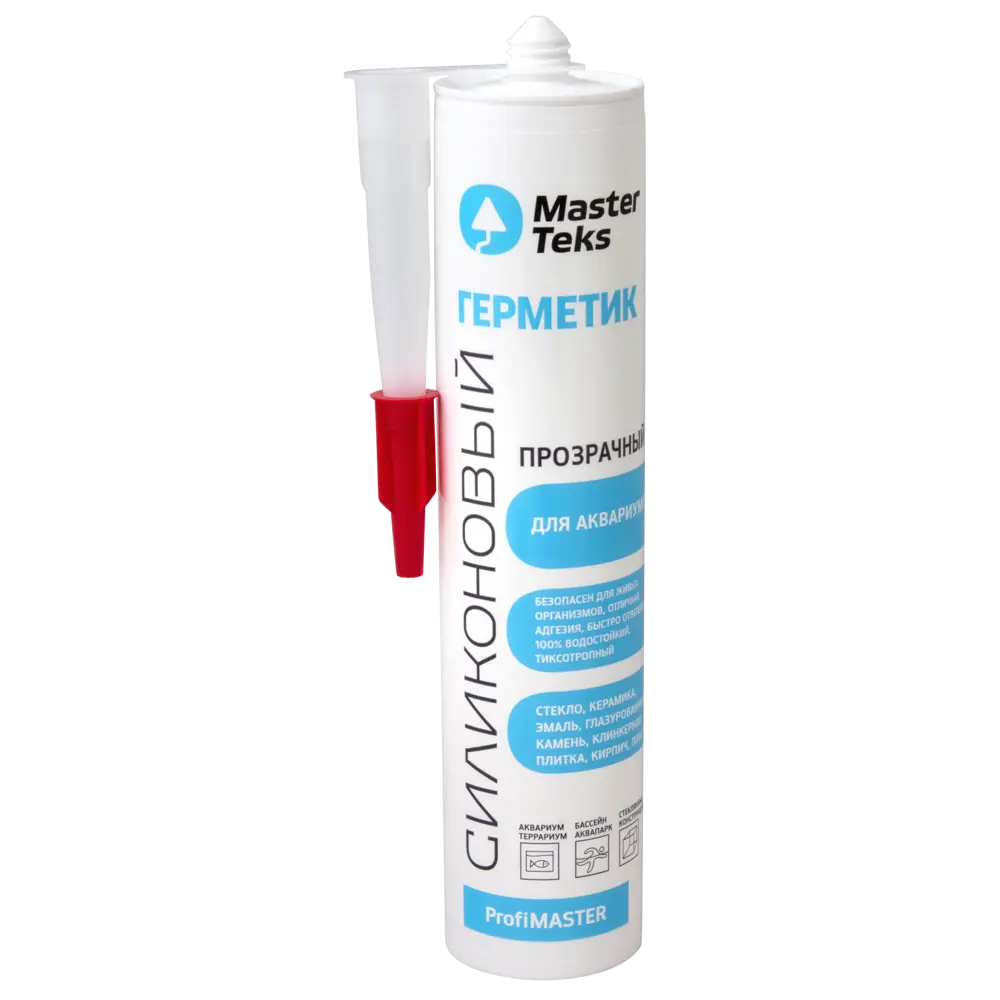 Герметик силиконовый для аквариумов Masterteks 290 мл уксусный цвет прозрачный STLM-2073534