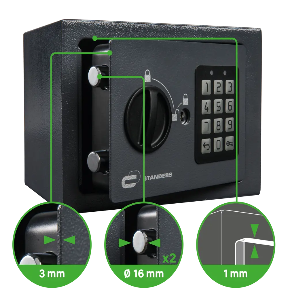 Сейф Standers 4 л электронный замок 20x15x15 см сталь STLM-2053876 - Вид №4