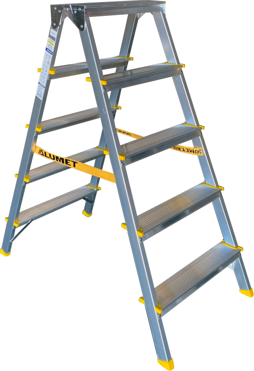 Стремянка алюминиевая двухсторонняя с анодированным покрытием Premium АРD 9205 ALUMET 