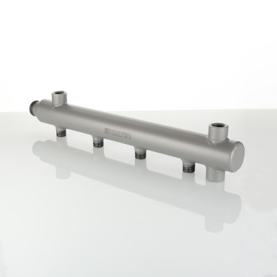 VTc.510.BS.060409 Коллектор из стали с межосевым расстоянием выходов 100 мм Valtec 1", 9 x 1/2"  - Вид №5