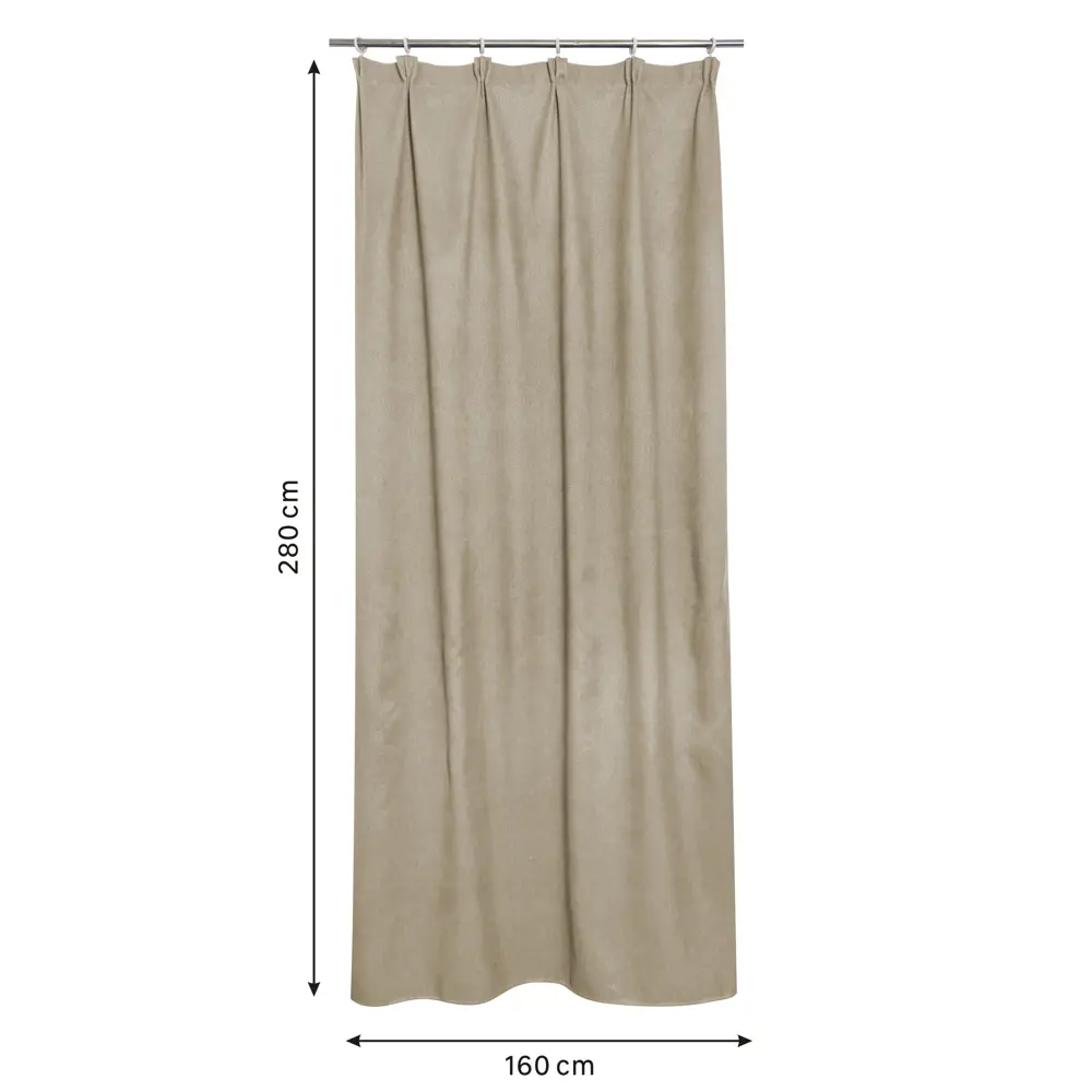 Штора на ленте Inspire Luonto 160x280 см цвет бежевый 88311144 STLM-2178120  - Вид №1