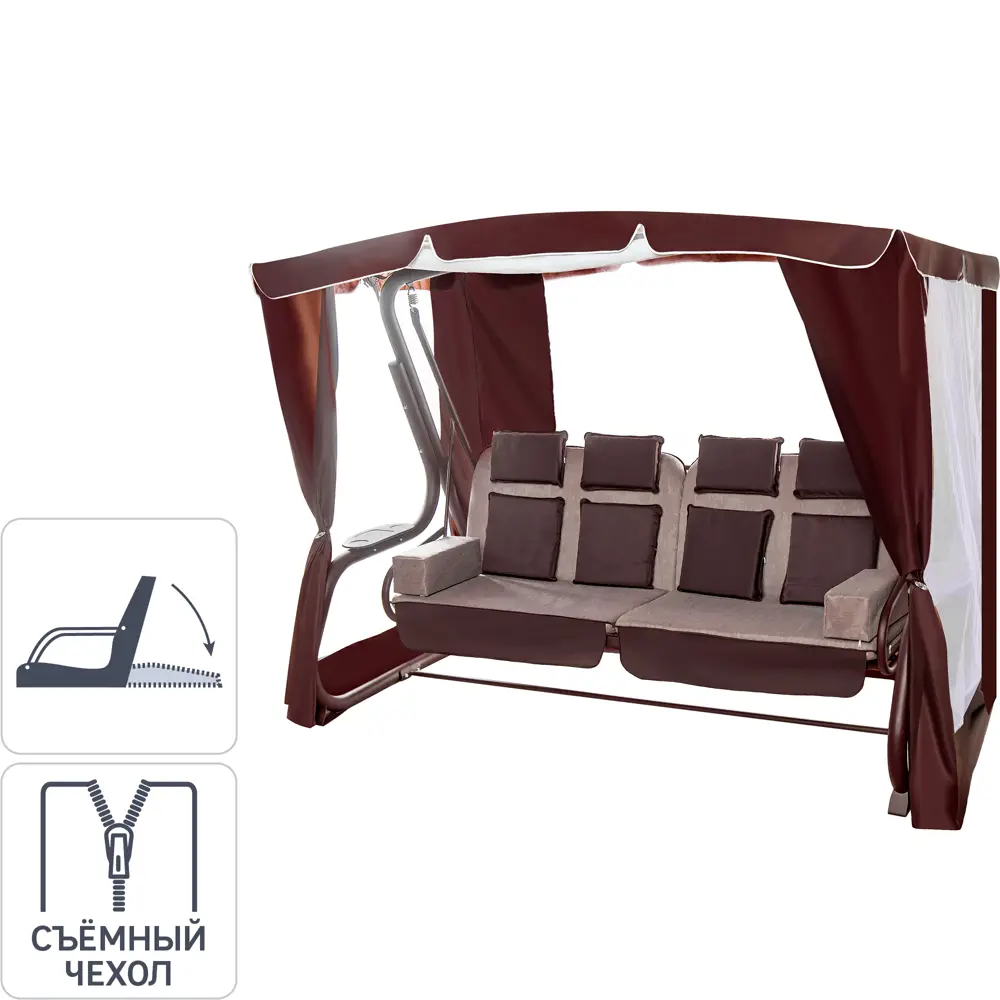 Качели садовые Маранди 4-х местные (до 400 кг) коричневый Santreyd STLM-2073142
