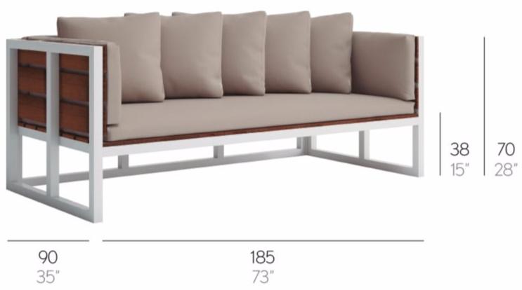 GANDIABLASCO 2-местный садовый диван из тика Saler teak sun-id-1390144 - Вид №2