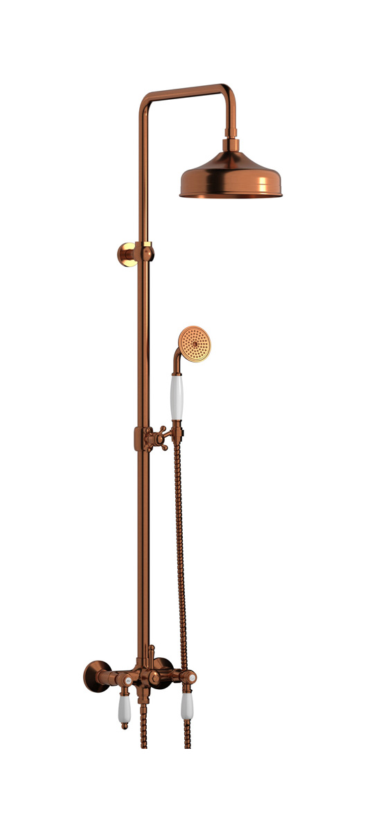 Душевая колонна с термостатом в комплекте с душевым гарнитуром. WE ARE IB hl800rr_2 Antique Copper Indoor Shower