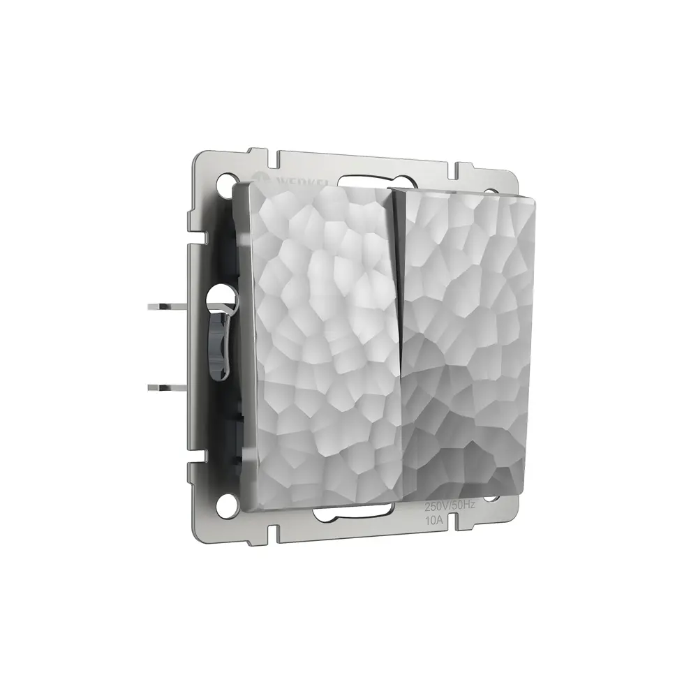 Выключатель проходной встраиваемый Werkel Hammer 2 клавиша цвет серебряный STLM-2126243 - Вид №1