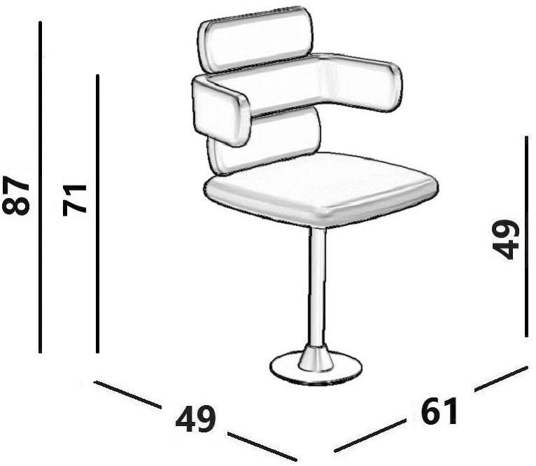 Luxy Кожаное вращающееся кресло на эстакаде с подлокотниками Cluster Cl5 - Вид №6