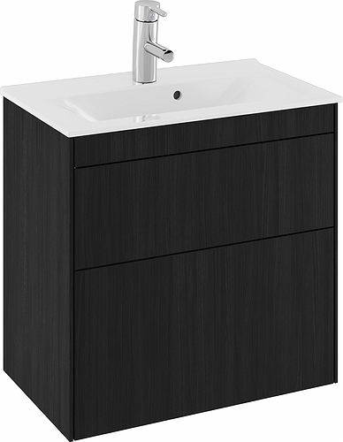 47370 IFO Sense напольная тумба для тонкой раковины с двумя ящиками, компактная, W = 600 мм, W1 = 615 мм, белая - Вид №6