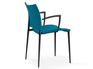 Тканевый мягкий штабелируемый стул с подлокотниками