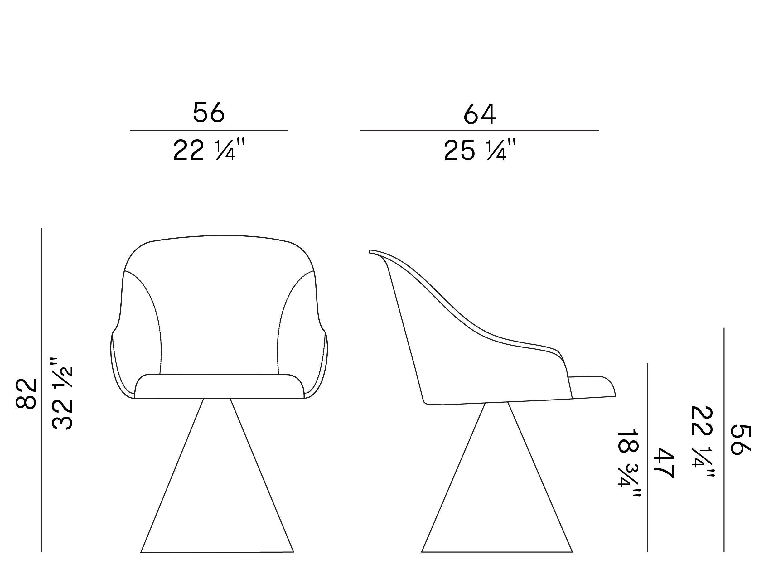 Тканевый поворотный стул с подлокотниками Potocco Lyz ARCH-00117787 - Вид №1
