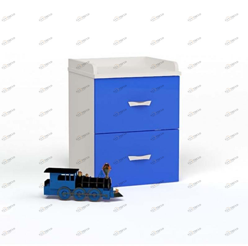 Тумба прикроватная ABC-KING белый каркас, синий фасад 4631147959096