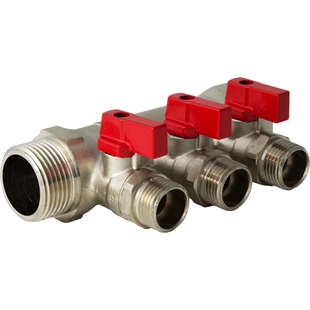 Коллектор с кранами и наружной резьбой Valtec на 3 выхода, 1"x1/2" VTc.580.N.0603 STLM-2013264