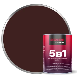 ЛАКРА Грунт-эмаль 5 в 1 против ржавчины, шоколадно-коричневый 0.8 л 89410832