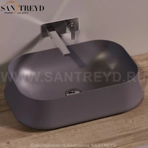 SH08ANTRACITEMATT Накладная раковина на столешницу  прямоугольная Simas Sharp