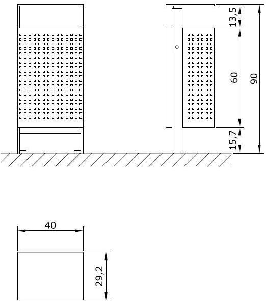 Euroform W Контейнер для мусора из металла  2040, 2050, 2050a  - Вид №8