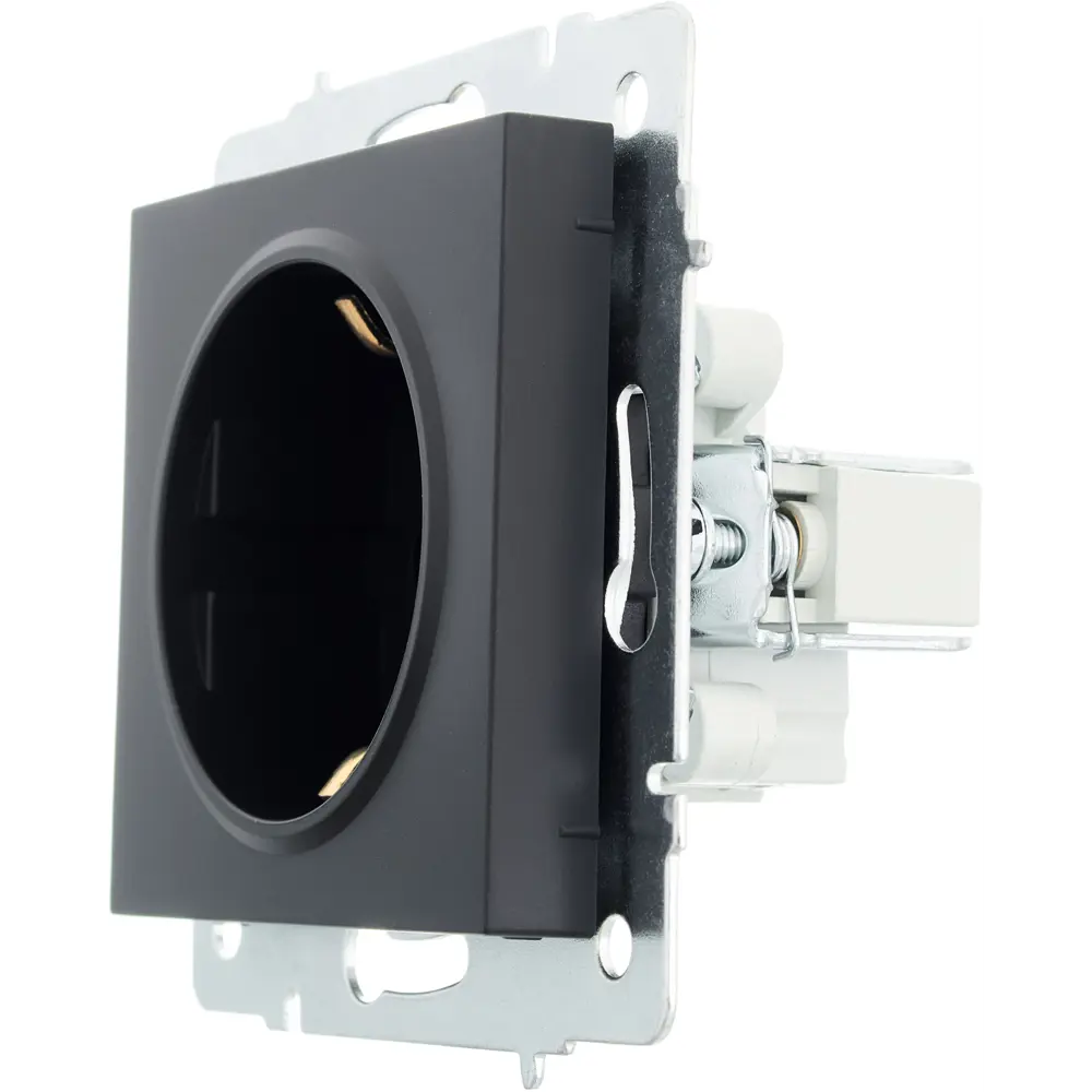 Розетка Lezard Vesna черная встраиваемая с заземлением 87103804 STLM-1566585 - Вид №1