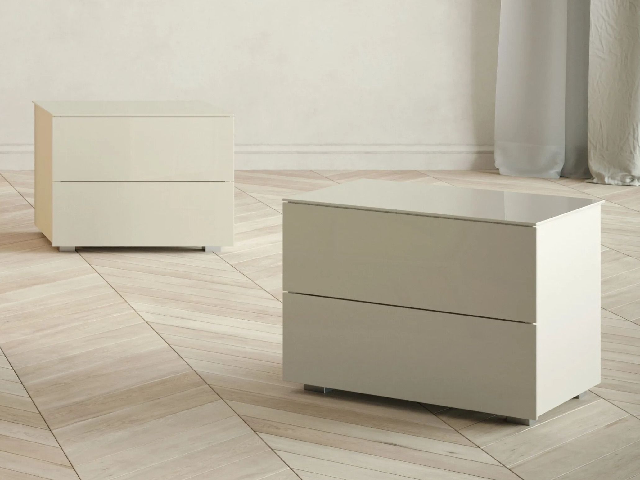 Деревянная прямоугольная тумбочка с ящиками Giessegi Glass ARCH-00101302