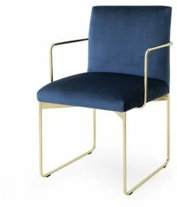 Calligaris Бархатный стул на санках с подлокотниками