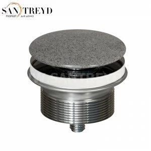 FL024PG Донный клапан с накладкой из керамики для раковин без перелива Globo 7 см цвет Пепельный гильош эмаль Globo ACCESSORIES Италия